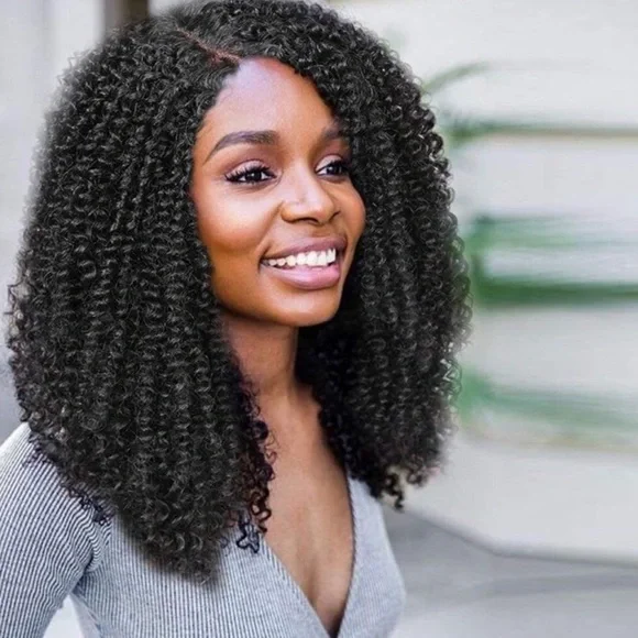 - ? Pamela BLACK AFRO KINKY CURLY LACE FRONT WIG? A Natural Everyday Look I Affordable 13x6 Afro Kinky Curly  main image 2